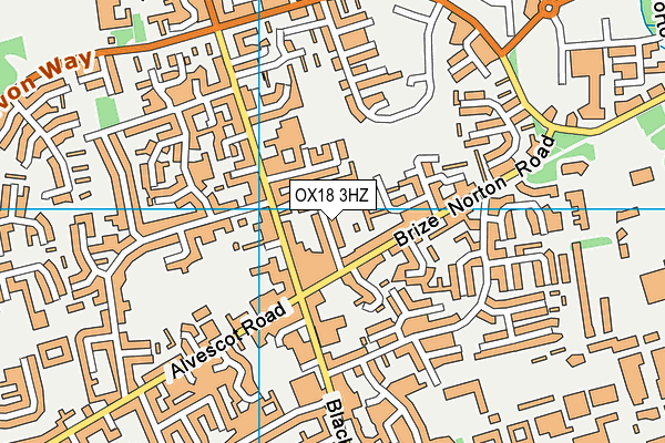 OX18 3HZ map - OS VectorMap District (Ordnance Survey)