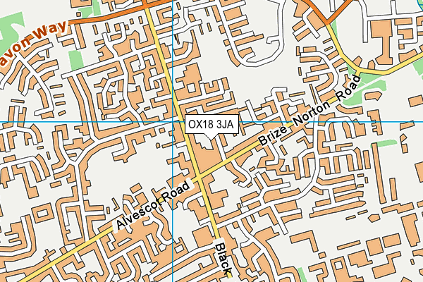 OX18 3JA map - OS VectorMap District (Ordnance Survey)