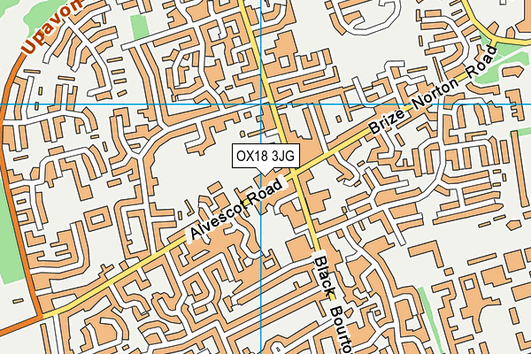 OX18 3JG map - OS VectorMap District (Ordnance Survey)