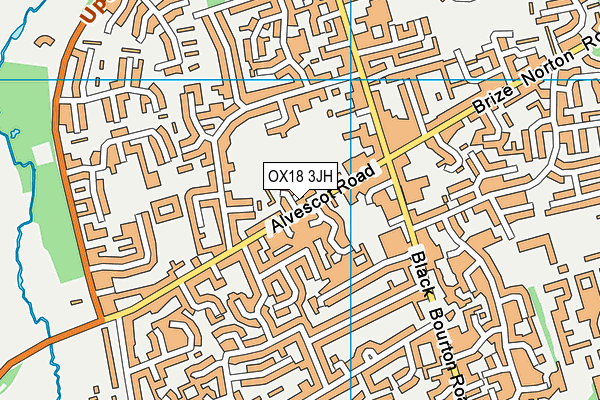 Carterton Recreation Ground Alvescot Road  map (OX18 3JH) - OS VectorMap District (Ordnance Survey)