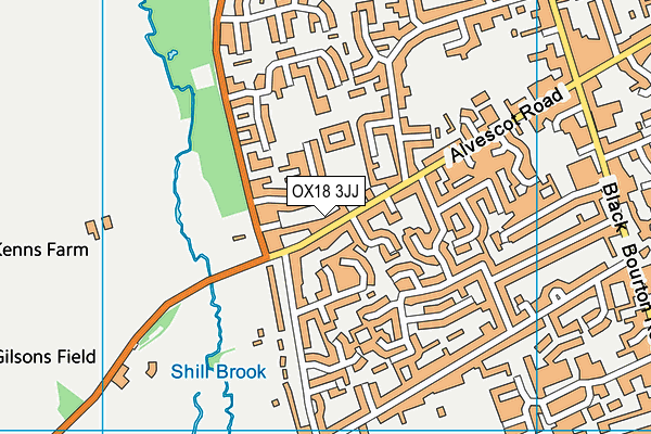 OX18 3JJ map - OS VectorMap District (Ordnance Survey)