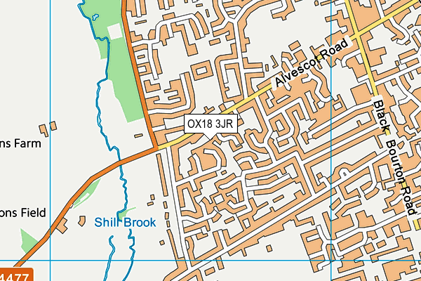 OX18 3JR map - OS VectorMap District (Ordnance Survey)