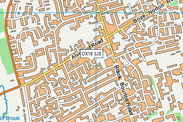 OX18 3JS map - OS VectorMap District (Ordnance Survey)