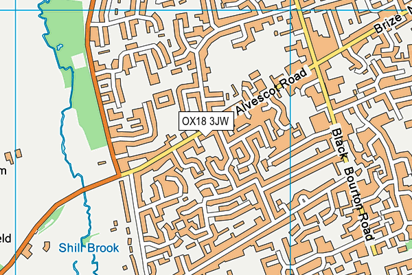 OX18 3JW map - OS VectorMap District (Ordnance Survey)