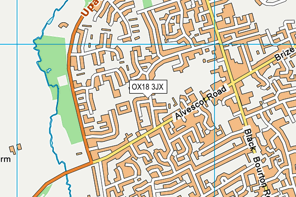 OX18 3JX map - OS VectorMap District (Ordnance Survey)