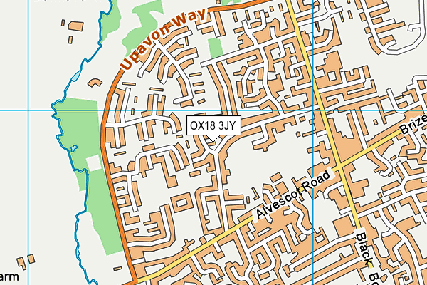 St Josephs Primary School map (OX18 3JY) - OS VectorMap District (Ordnance Survey)