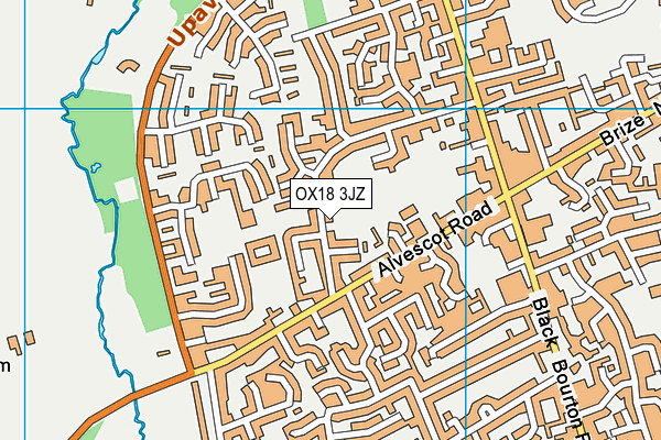 OX18 3JZ map - OS VectorMap District (Ordnance Survey)