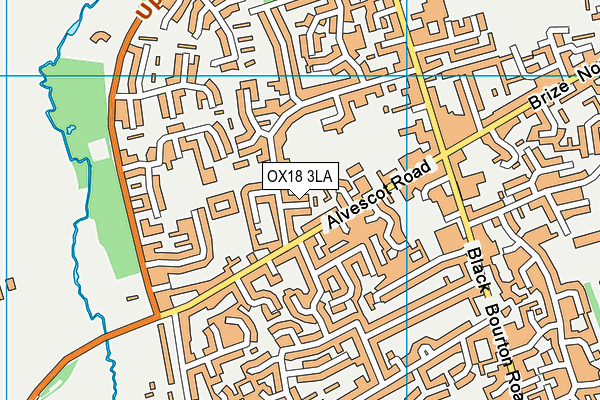 OX18 3LA map - OS VectorMap District (Ordnance Survey)