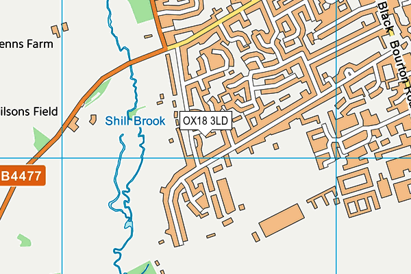 OX18 3LD map - OS VectorMap District (Ordnance Survey)