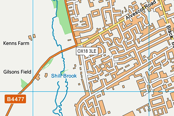 OX18 3LE map - OS VectorMap District (Ordnance Survey)