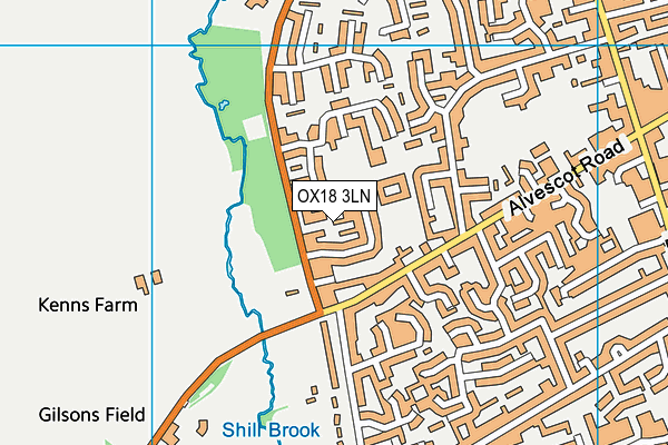 OX18 3LN map - OS VectorMap District (Ordnance Survey)