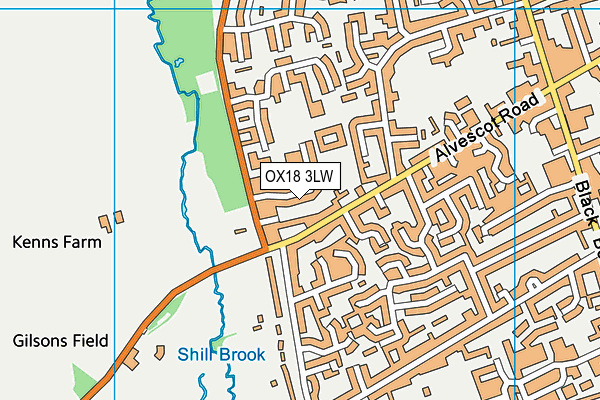 OX18 3LW map - OS VectorMap District (Ordnance Survey)