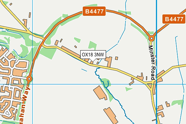 OX18 3NW map - OS VectorMap District (Ordnance Survey)