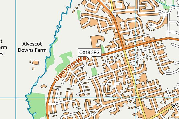 OX18 3PG map - OS VectorMap District (Ordnance Survey)