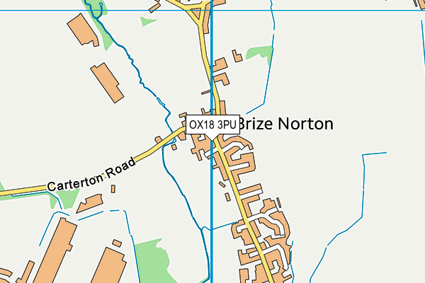 Station Road Recreation Ground (Brize Norton) map (OX18 3PU) - OS VectorMap District (Ordnance Survey)