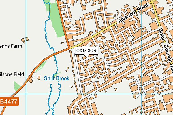 OX18 3QR map - OS VectorMap District (Ordnance Survey)