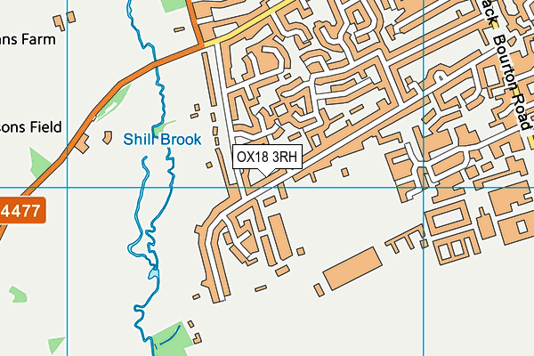 OX18 3RH map - OS VectorMap District (Ordnance Survey)