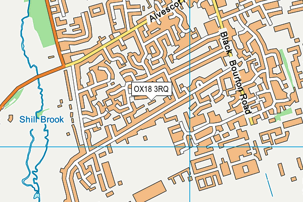 OX18 3RQ map - OS VectorMap District (Ordnance Survey)