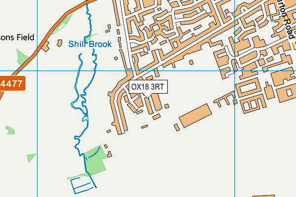 OX18 3RT map - OS VectorMap District (Ordnance Survey)