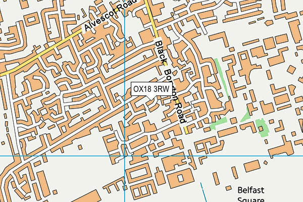 OX18 3RW map - OS VectorMap District (Ordnance Survey)