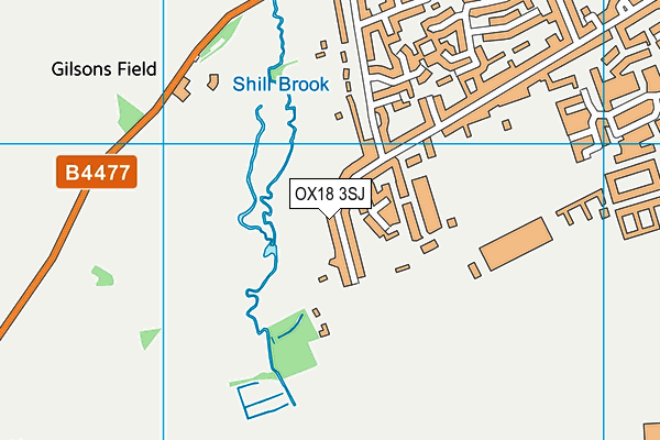 OX18 3SJ map - OS VectorMap District (Ordnance Survey)