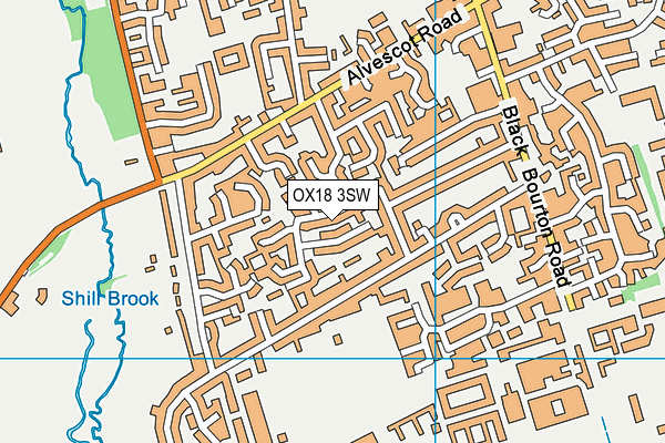 OX18 3SW map - OS VectorMap District (Ordnance Survey)