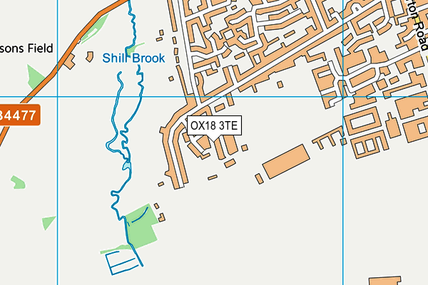 OX18 3TE map - OS VectorMap District (Ordnance Survey)