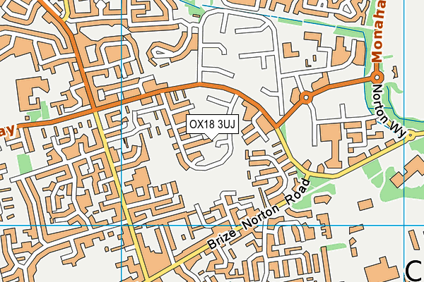 OX18 3UJ map - OS VectorMap District (Ordnance Survey)