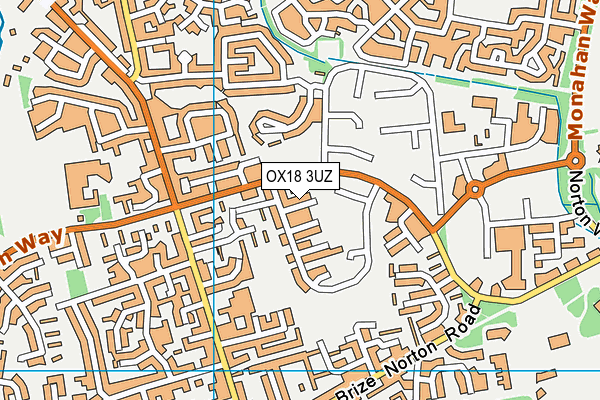 OX18 3UZ map - OS VectorMap District (Ordnance Survey)