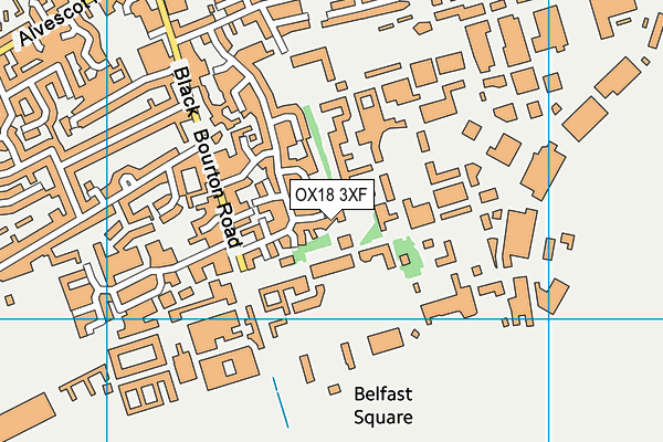 OX18 3XF map - OS VectorMap District (Ordnance Survey)