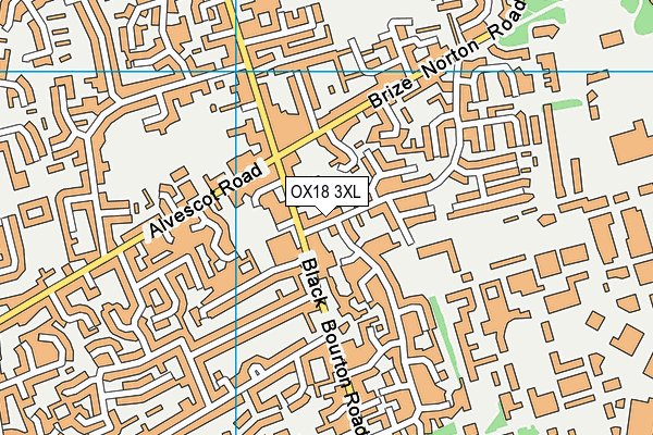 OX18 3XL map - OS VectorMap District (Ordnance Survey)