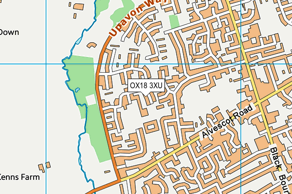 OX18 3XU map - OS VectorMap District (Ordnance Survey)