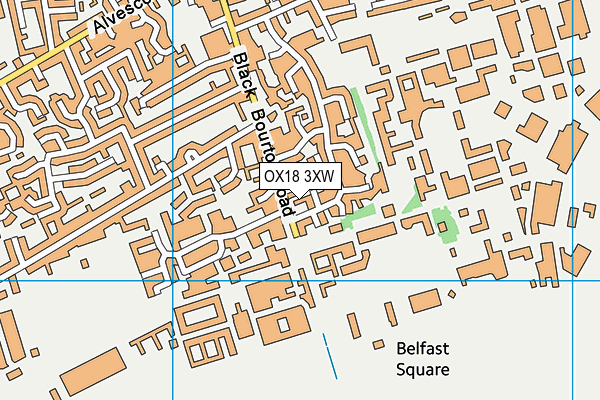 OX18 3XW map - OS VectorMap District (Ordnance Survey)