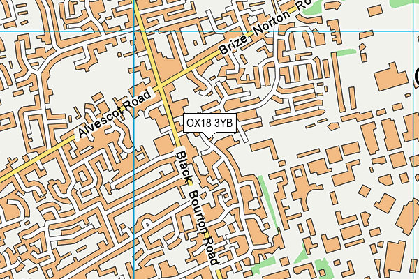 OX18 3YB map - OS VectorMap District (Ordnance Survey)