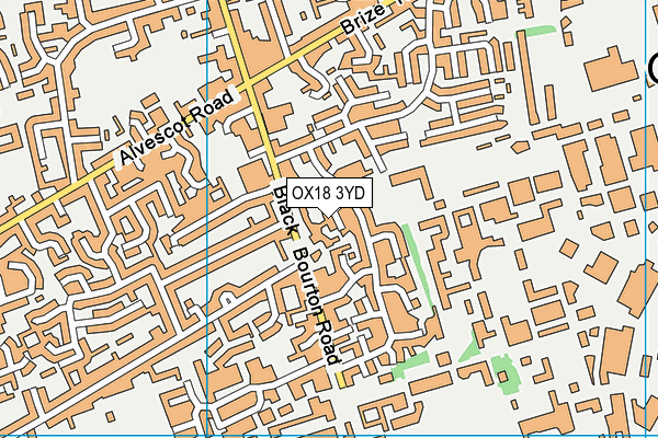OX18 3YD map - OS VectorMap District (Ordnance Survey)