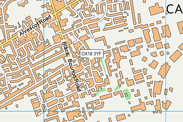 OX18 3YF map - OS VectorMap District (Ordnance Survey)