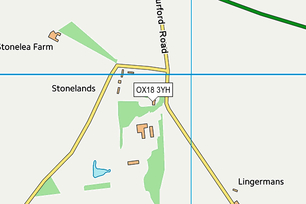 OX18 3YH map - OS VectorMap District (Ordnance Survey)