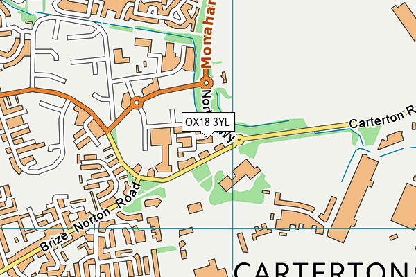 OX18 3YL map - OS VectorMap District (Ordnance Survey)