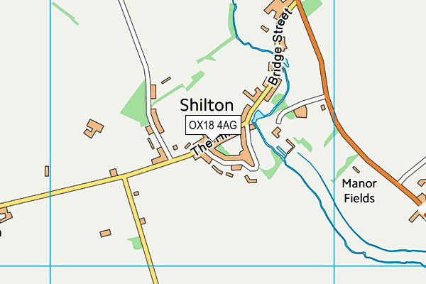 OX18 4AG map - OS VectorMap District (Ordnance Survey)