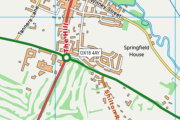 OX18 4AY map - OS VectorMap District (Ordnance Survey)