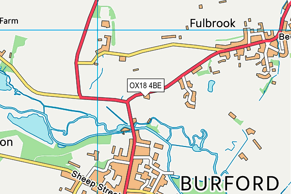 OX18 4BE map - OS VectorMap District (Ordnance Survey)