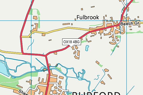 OX18 4BG map - OS VectorMap District (Ordnance Survey)