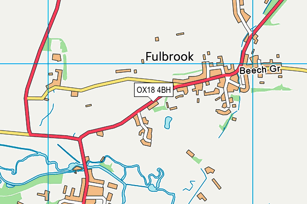 OX18 4BH map - OS VectorMap District (Ordnance Survey)