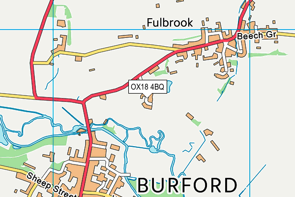 OX18 4BQ map - OS VectorMap District (Ordnance Survey)