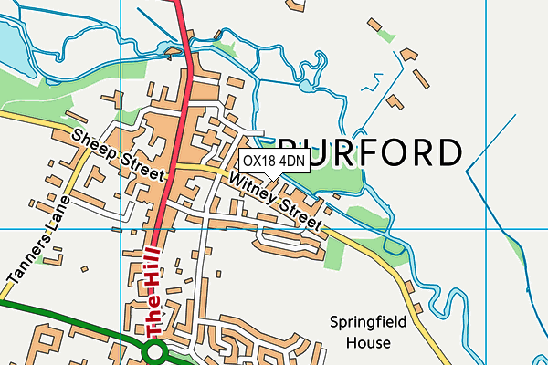 OX18 4DN map - OS VectorMap District (Ordnance Survey)