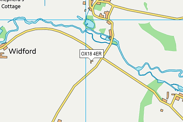 OX18 4ER map - OS VectorMap District (Ordnance Survey)