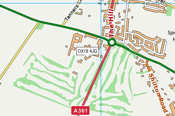 Burford Golf Club map (OX18 4JG) - OS VectorMap District (Ordnance Survey)