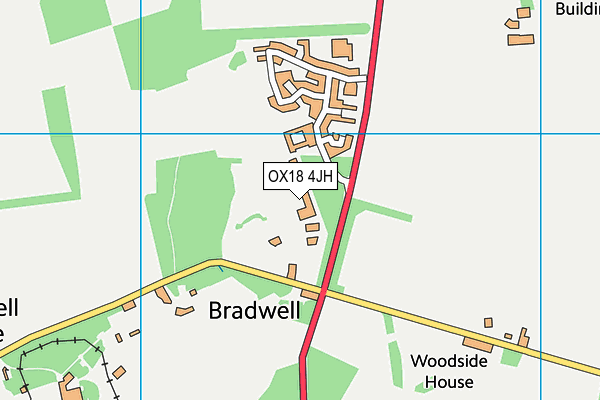 OX18 4JH map - OS VectorMap District (Ordnance Survey)