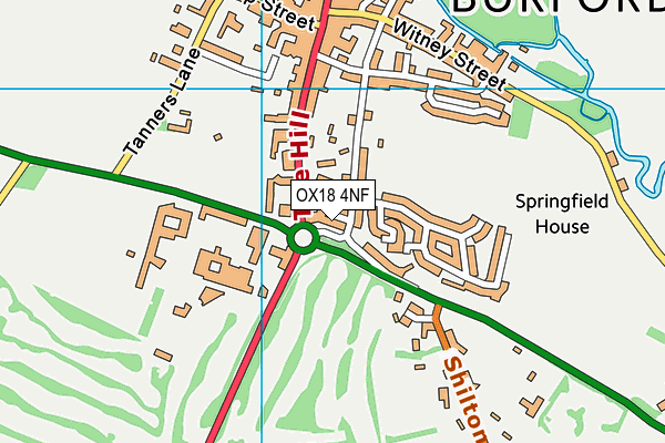 OX18 4NF map - OS VectorMap District (Ordnance Survey)