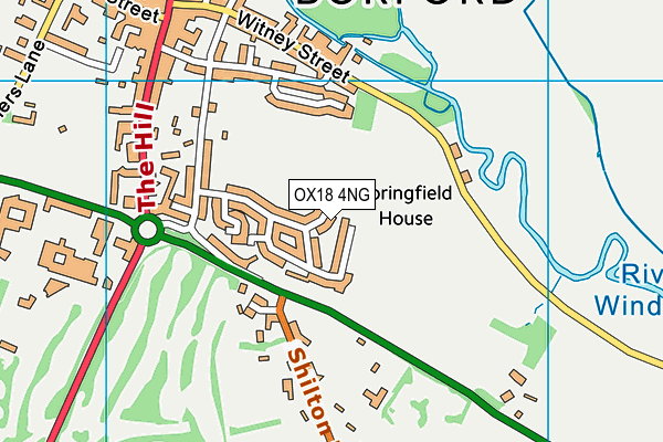 OX18 4NG map - OS VectorMap District (Ordnance Survey)